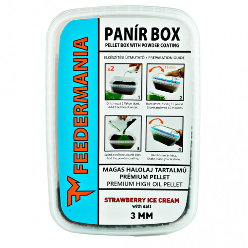 PELLET BOX MIT PULVERDIP 3 MM STRAWBERRY ICE CREAM